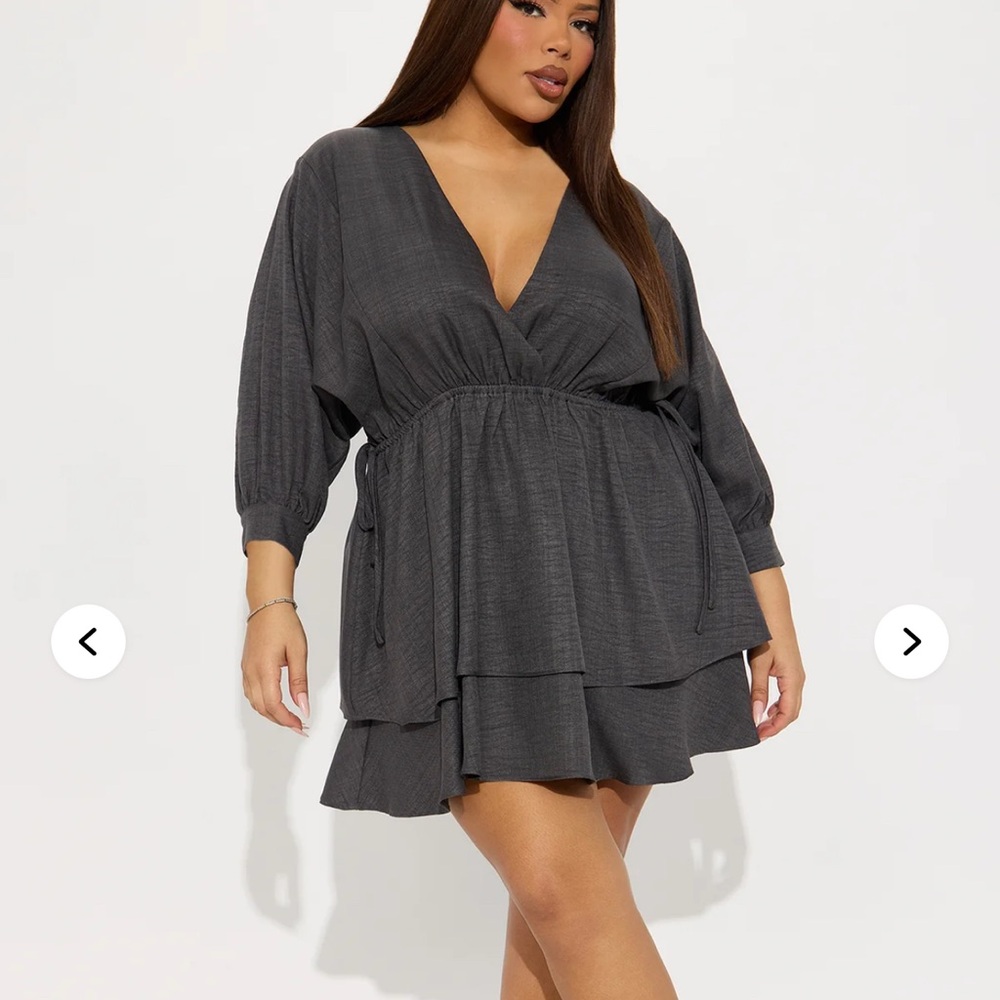 Dark Gray Layered Dress Fashion Nova NWT size XL